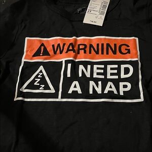 The Children's Place Black and Orange Warning Tee